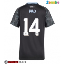 Ženske Nogometnih dresov Aston Villa Pau Torres #14 Gostujoči 2025-26 Kratki rokavi